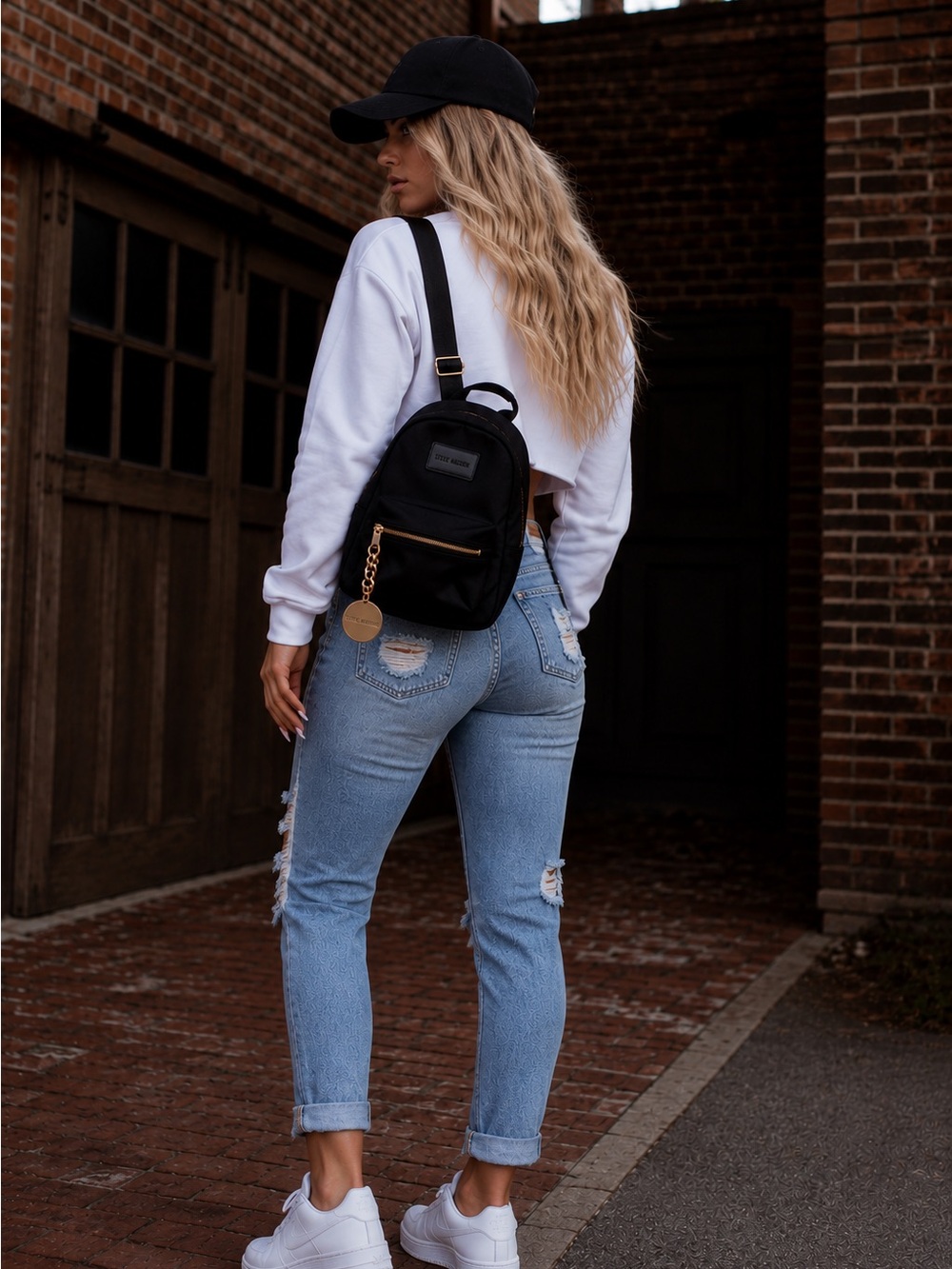 Steve Madden Black Nylon Backpack